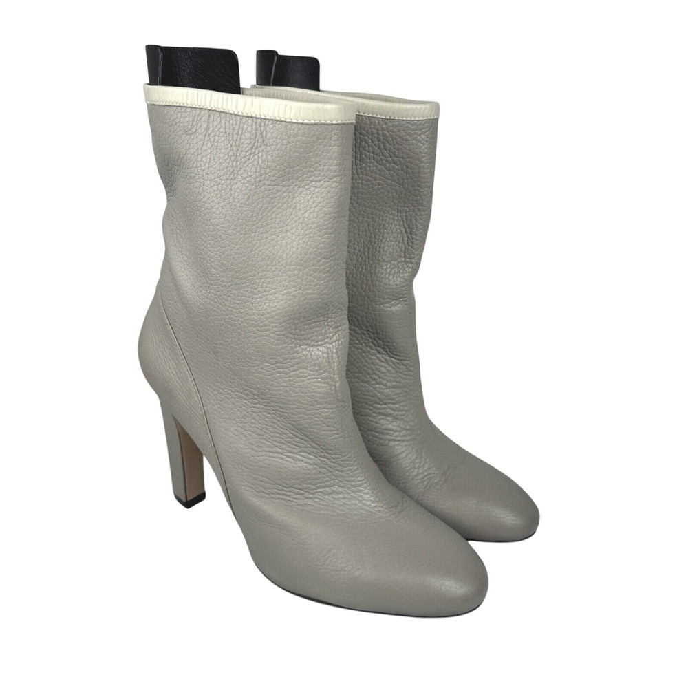 Stuart Weitzman Brooks Ankle Boot Size 9 Seal Gray Leather Classic Minimalist